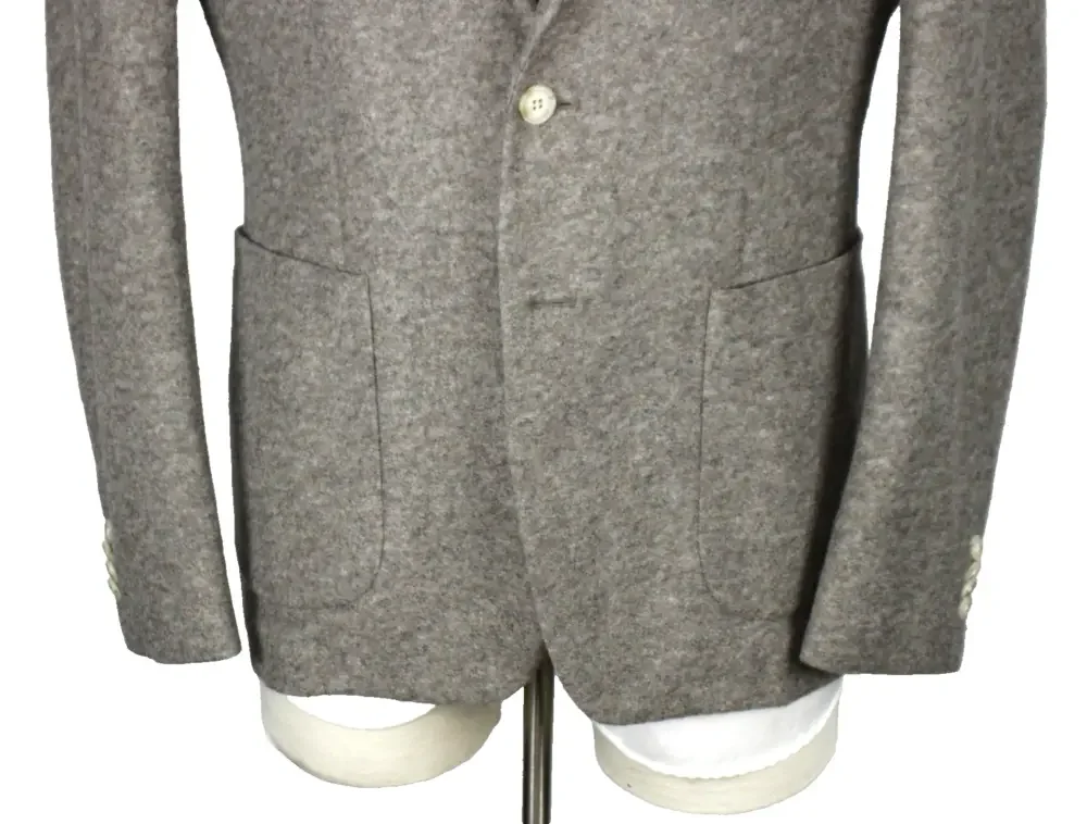 John Varvatos Varick Sport Coat Mens 42 R Wool Blend Slim Fit Taupe Grey Flannel